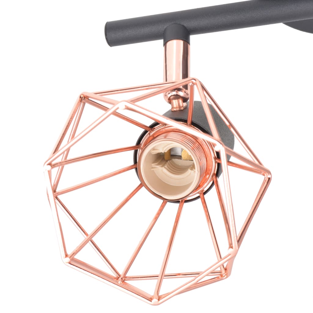 Loftslampe Med 2 Spotlys E14 Sort Og Kobber