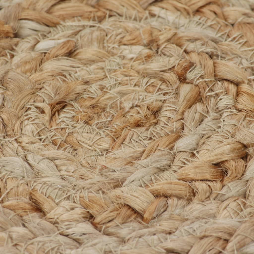 Tæppe Flettet Design Jute Rund