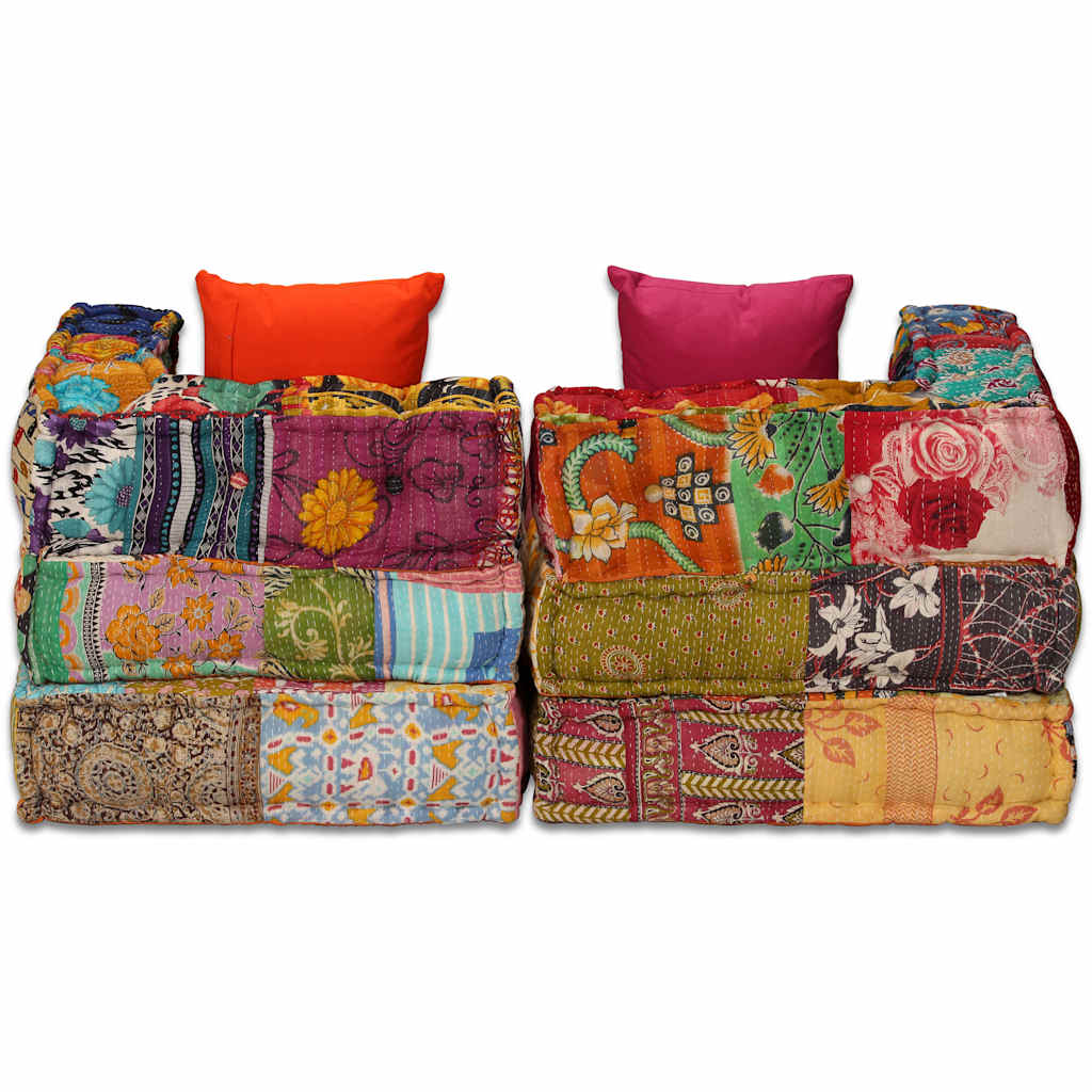 2-Personers Modulpuf Stof Patchwork