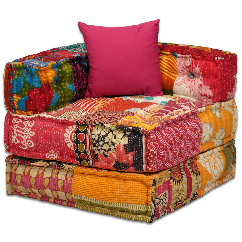 2-Personers Modulpuf Stof Patchwork
