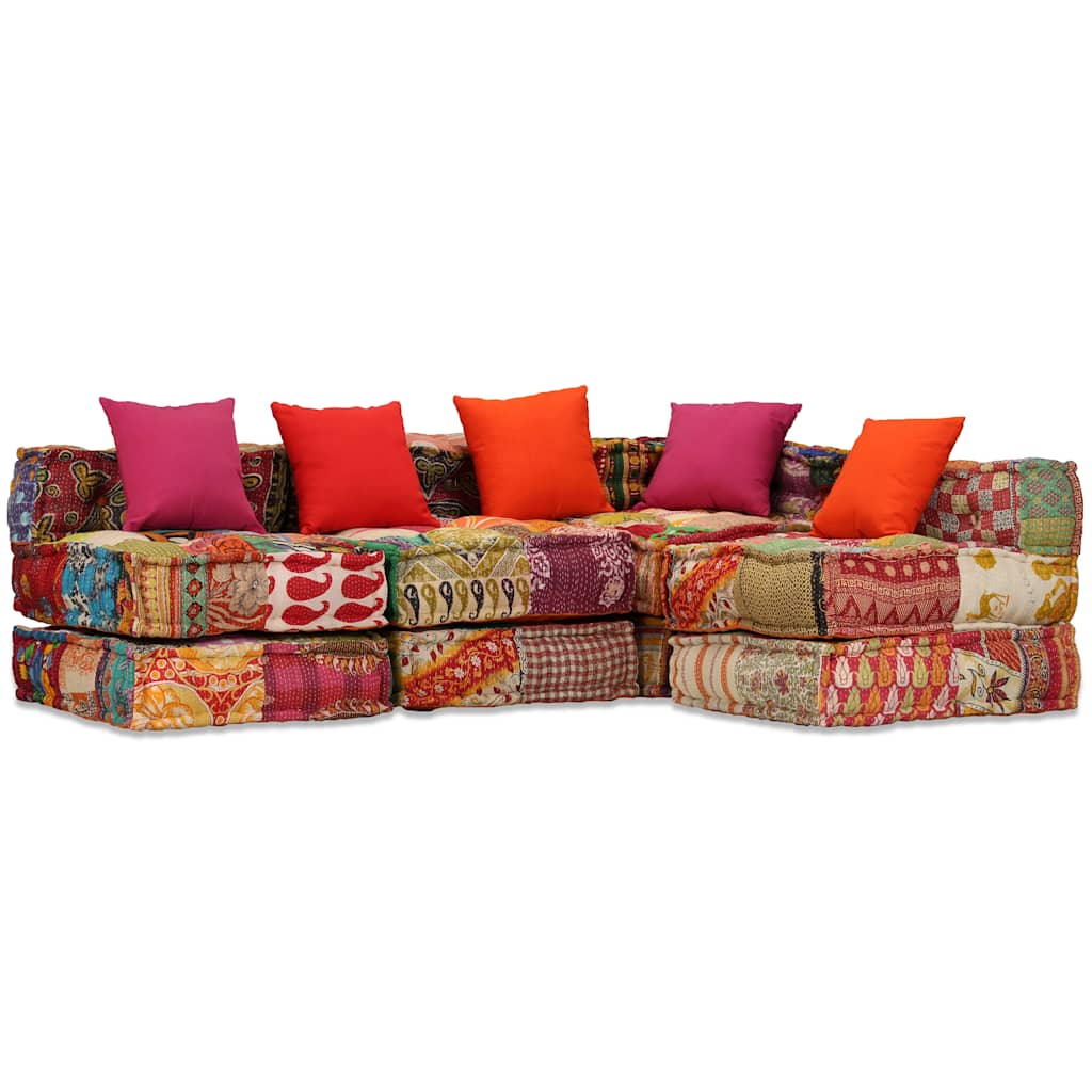 2-Personers Modulpuf Stof Patchwork
