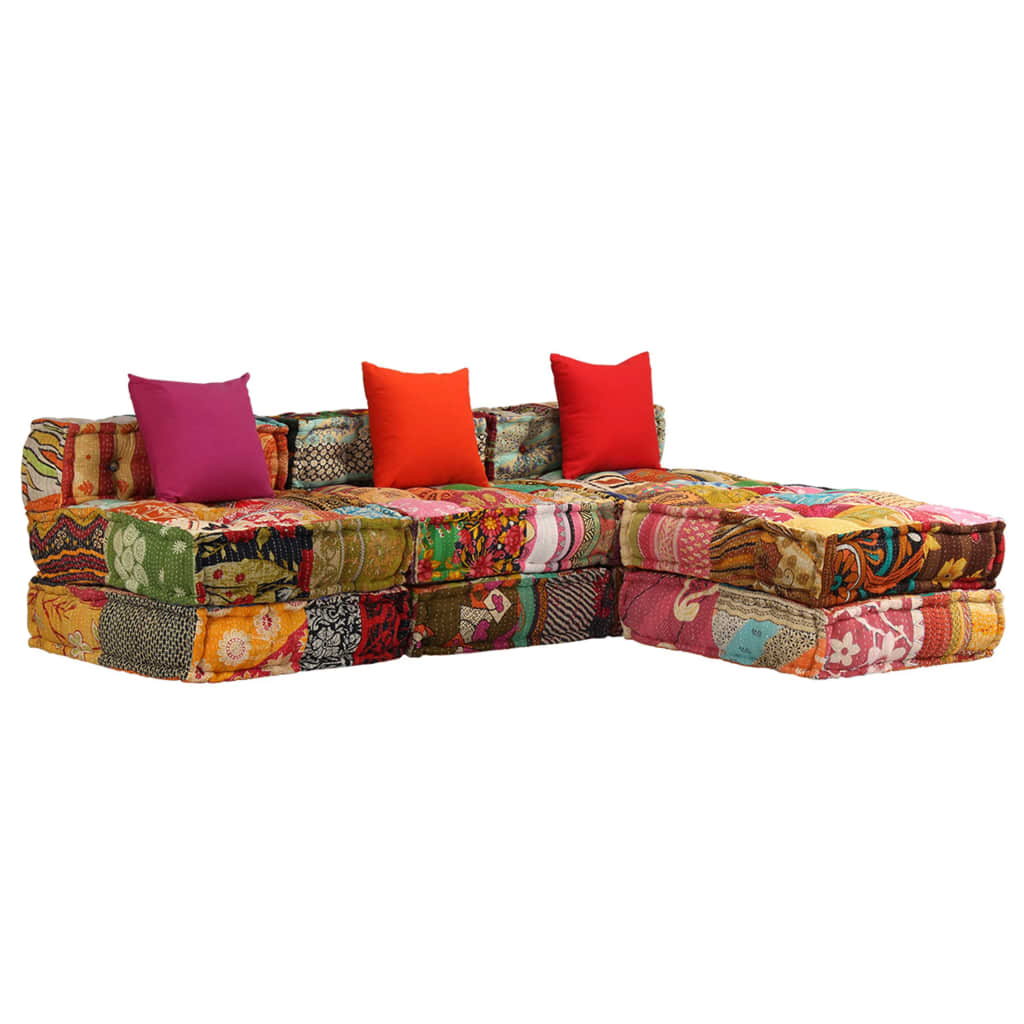 2-Personers Modulpuf Stof Patchwork