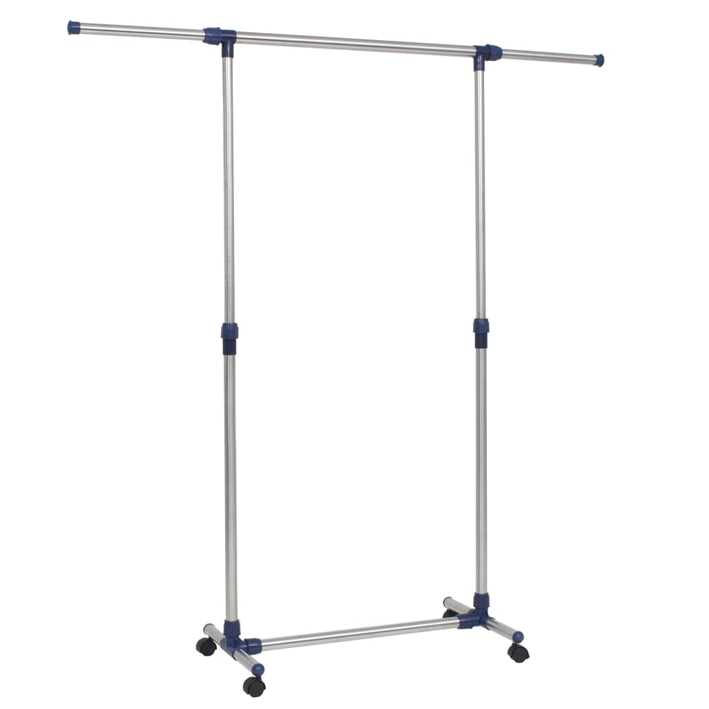 Justerbart Tøjstativ Rustfrit Stål 165 X 44 X 150 Cm Sølvfarvet