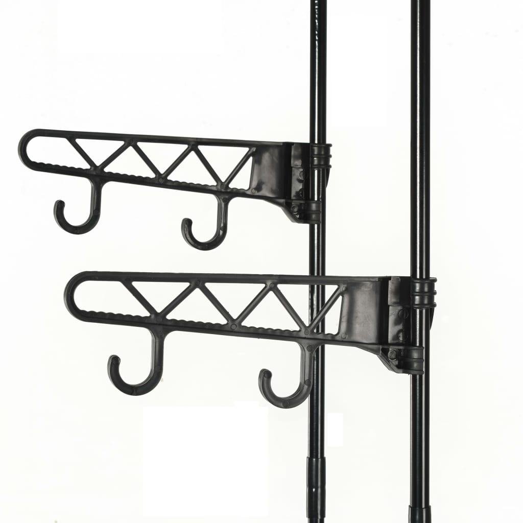 Tøjstativ 55X28,5X175 Cm Stål Og Ikke-Vævet Stof Sort