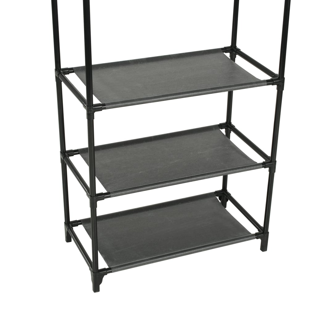 Tøjstativ 55X28,5X175 Cm Stål Og Ikke-Vævet Stof Sort