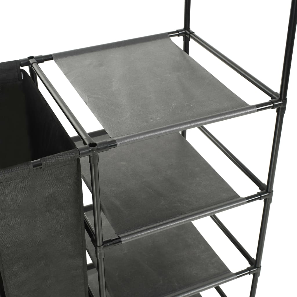 Tøjstativ 87X44X158 Cm Stål Og Ikke-Vævet Stof Sort Sort Og Gennemsigtig