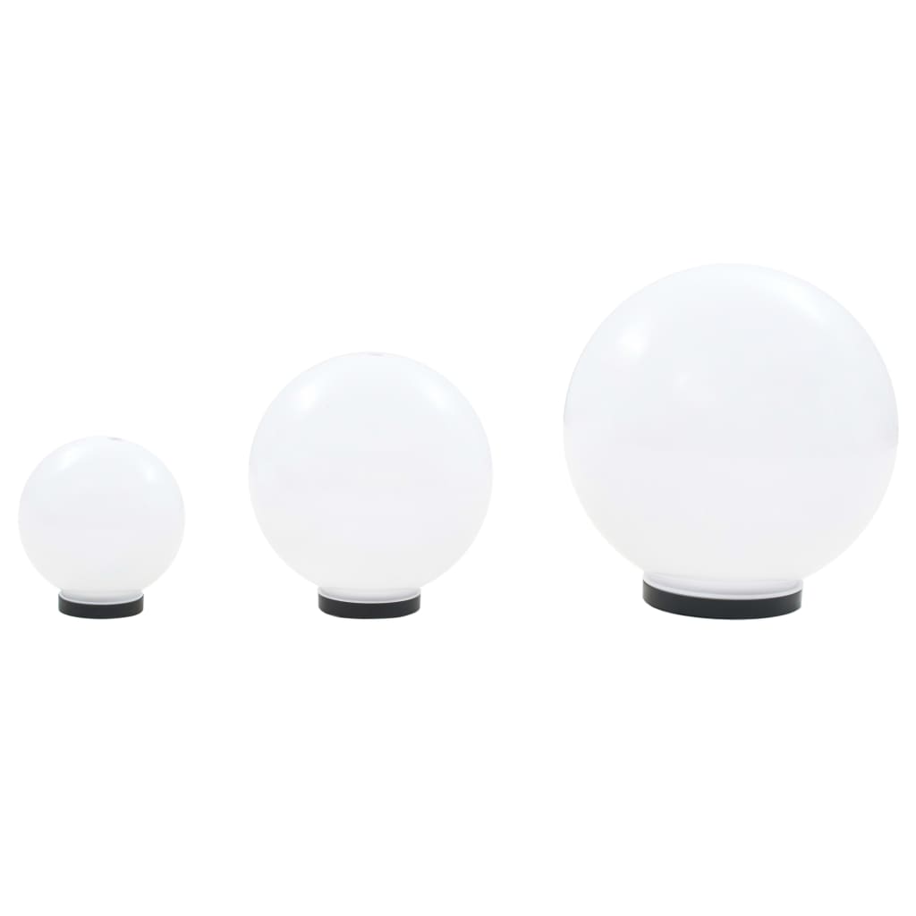 Led-Kuglelampesæt 3 Dele Kugleformet 20/30/40 Cm Pmma