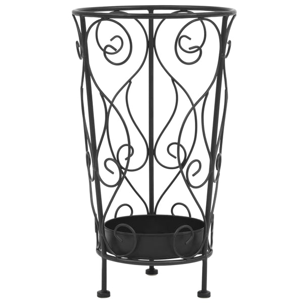 Paraplystativer I Vintagestil Metal 26 X 46 Cm Sort