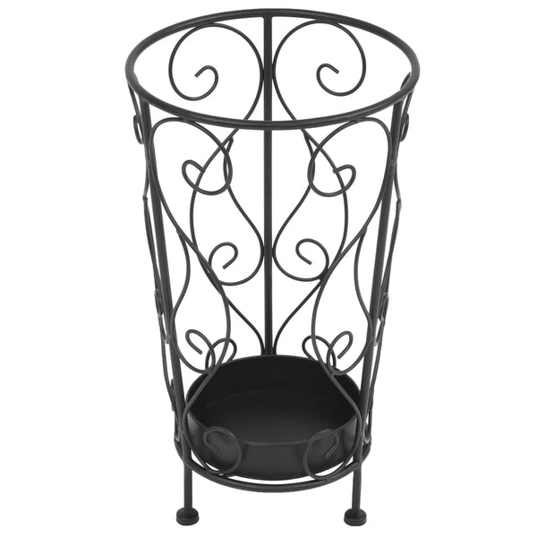 Paraplystativer I Vintagestil Metal 26 X 46 Cm Sort