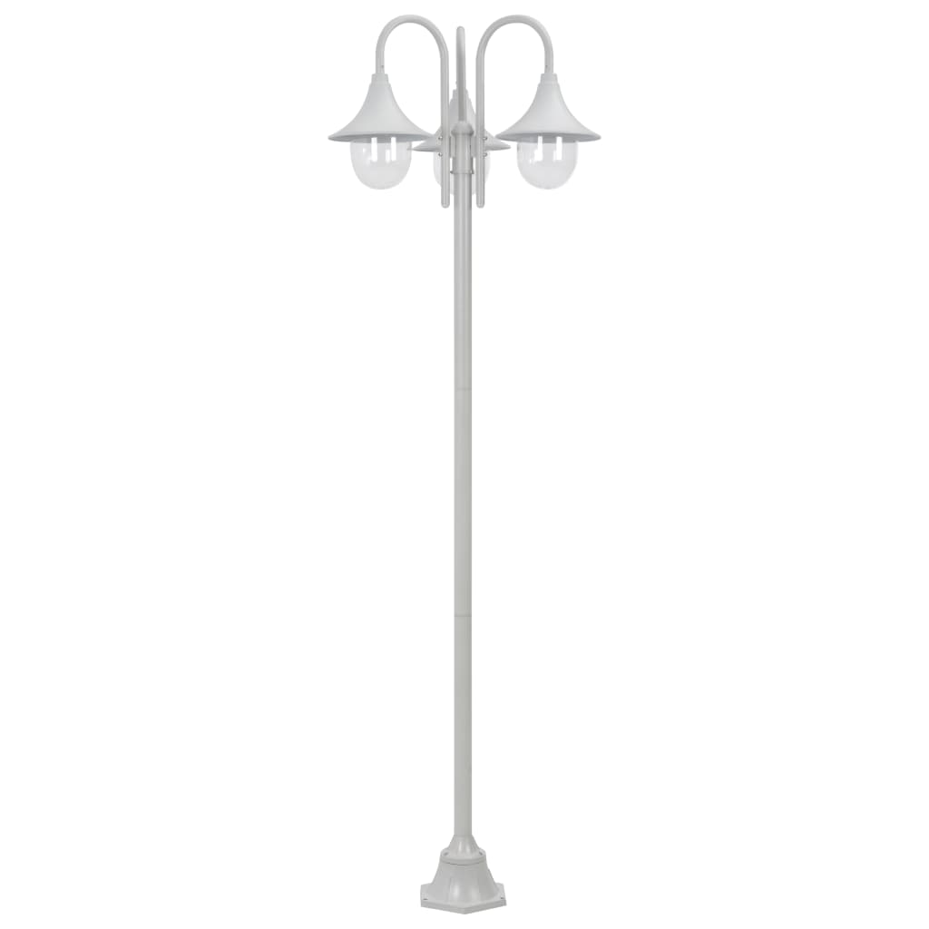 Havestolpelampe E27 220 Cm Aluminium 3 Lanterner