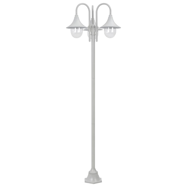 Havestolpelampe E27 220 Cm Aluminium 3 Lanterner