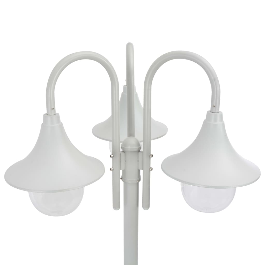 Havestolpelampe E27 220 Cm Aluminium 3 Lanterner