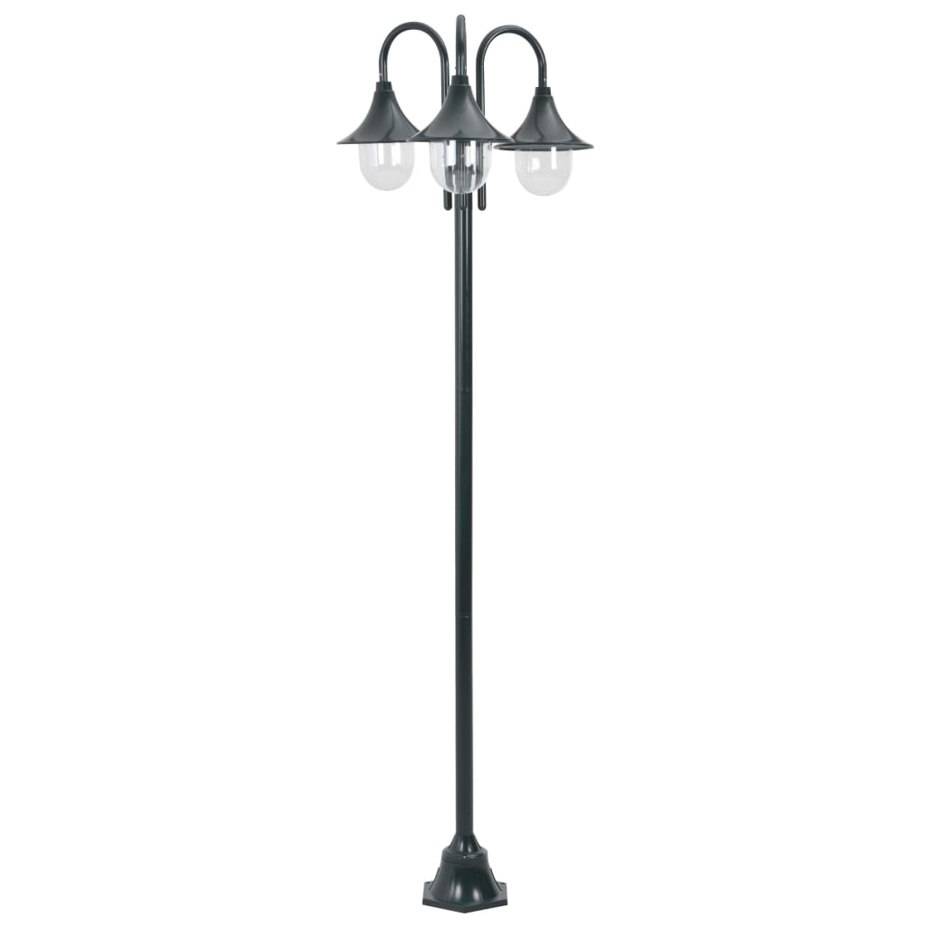 Havestolpelampe E27 220 Cm Aluminium 3 Lanterner