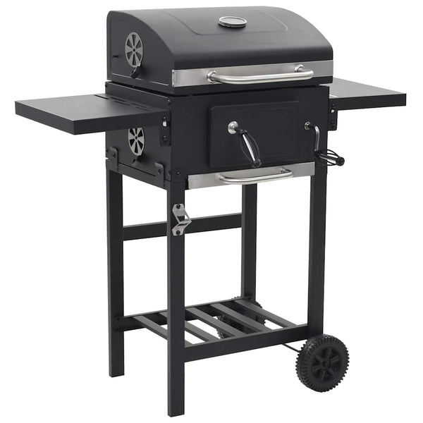 Kuldrevet Grill Med Bundhylde Sort