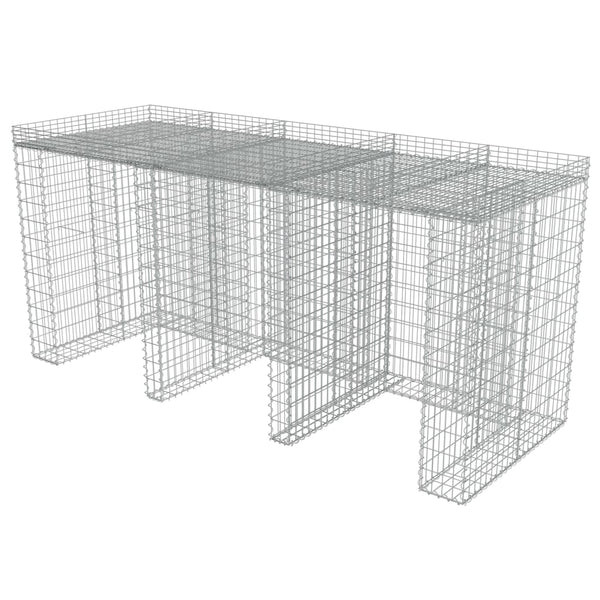 Gabionvæg Til Affaldsspand 270X100X130 Cm Galvaniseret Stål