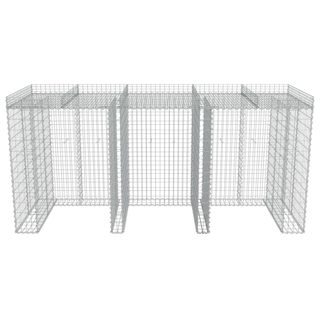 Gabionvæg Til Affaldsspand 270X100X130 Cm Galvaniseret Stål