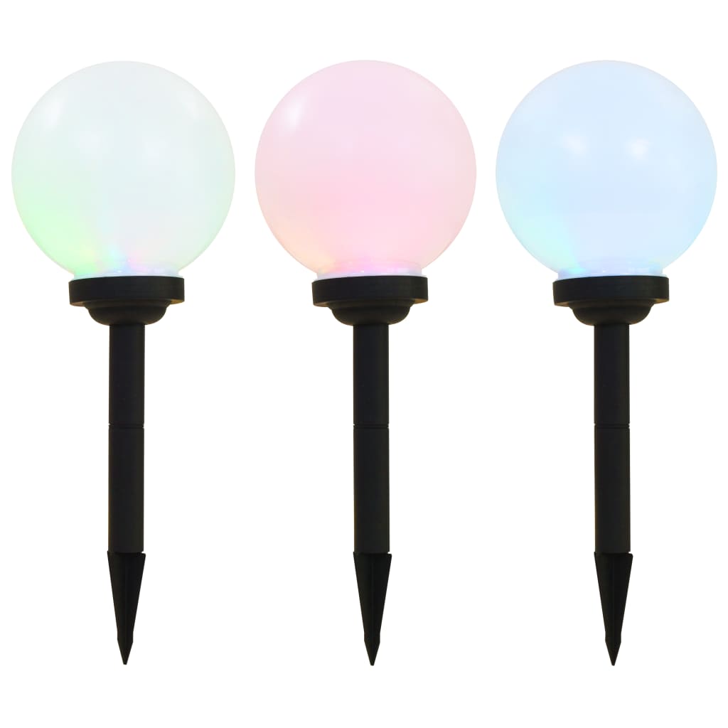 Led-Solcellelamper 3 Stk. Rund Rgb-Farver