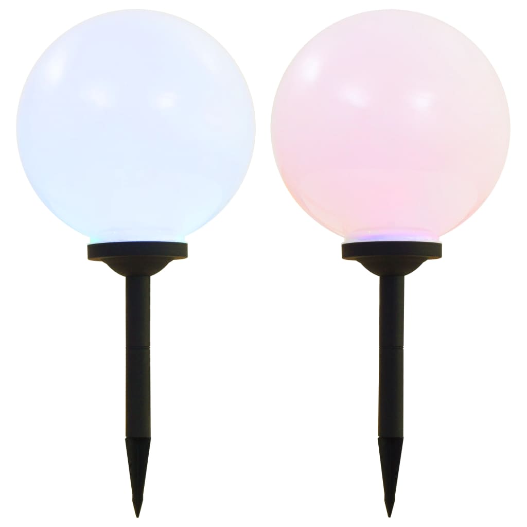 Led-Solcellelamper 2 Stk. Rund Rgb-Farver