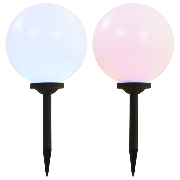 Led-Solcellelamper 2 Stk. Rund Rgb-Farver