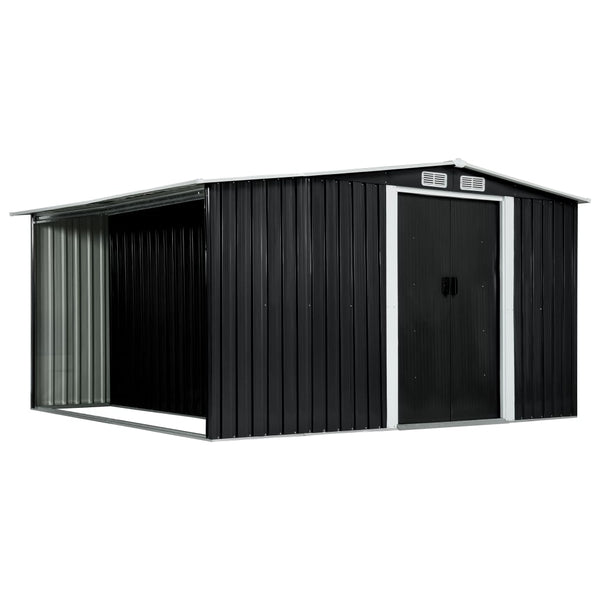 Haveskur Med Skydedøre 329,5 X 312 X 178 Cm Stål