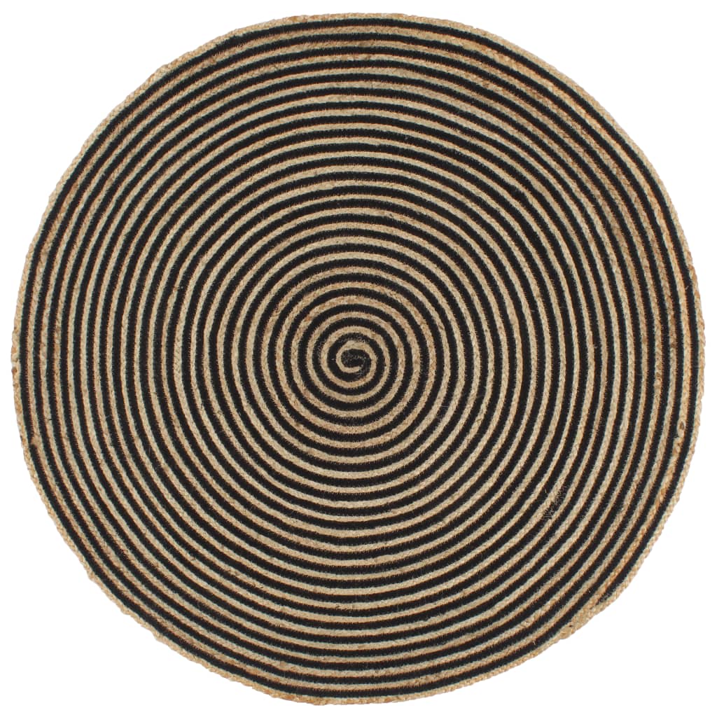 Håndlavet Jutetæppe Med Spiraldesign