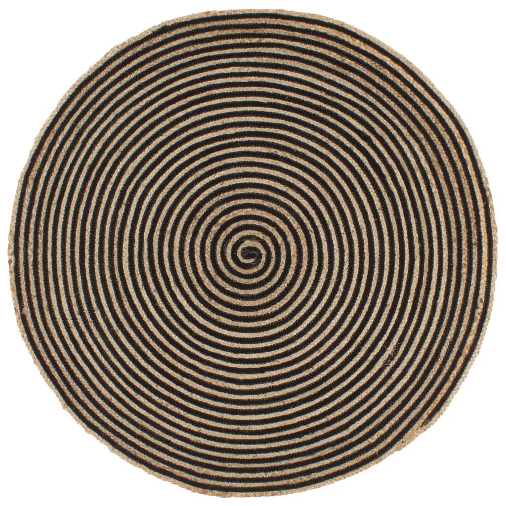Håndlavet Jutetæppe Med Spiraldesign