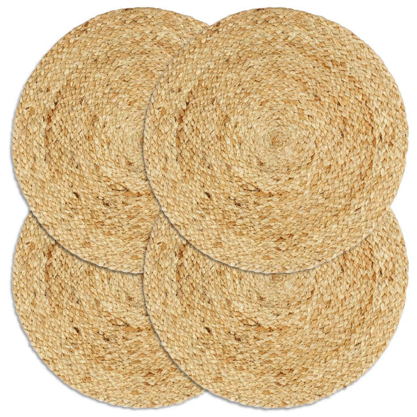 Dækkeservietter 4 Stk. Rund 38 Cm Naturfarvet