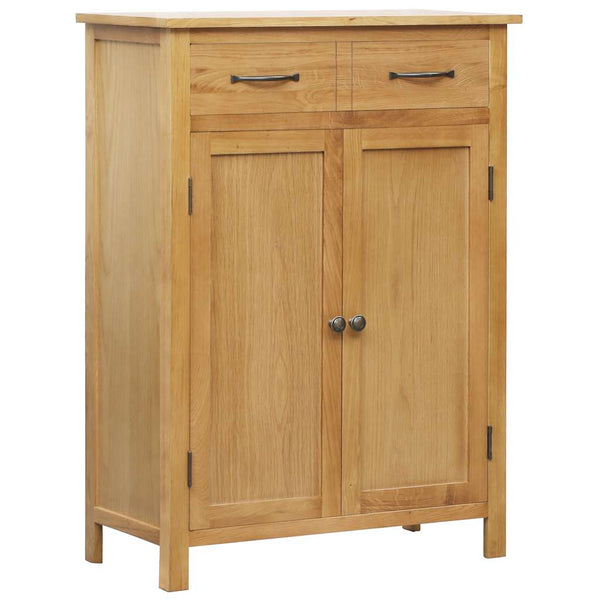 Skoskab 76X37X105 Cm Massivt Egetræ