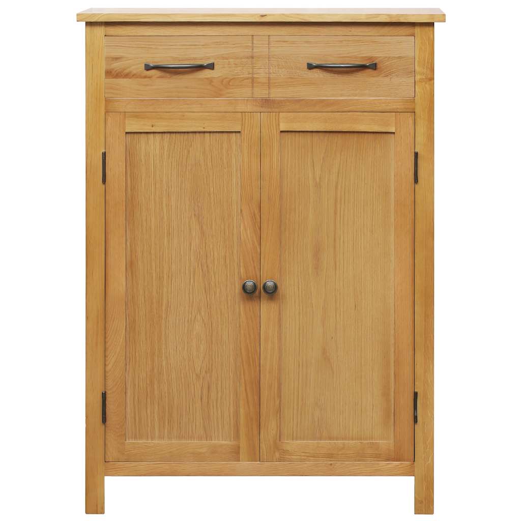 Skoskab 76X37X105 Cm Massivt Egetræ