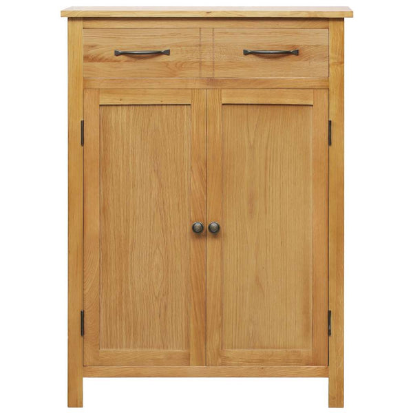 Skoskab 76X37X105 Cm Massivt Egetræ