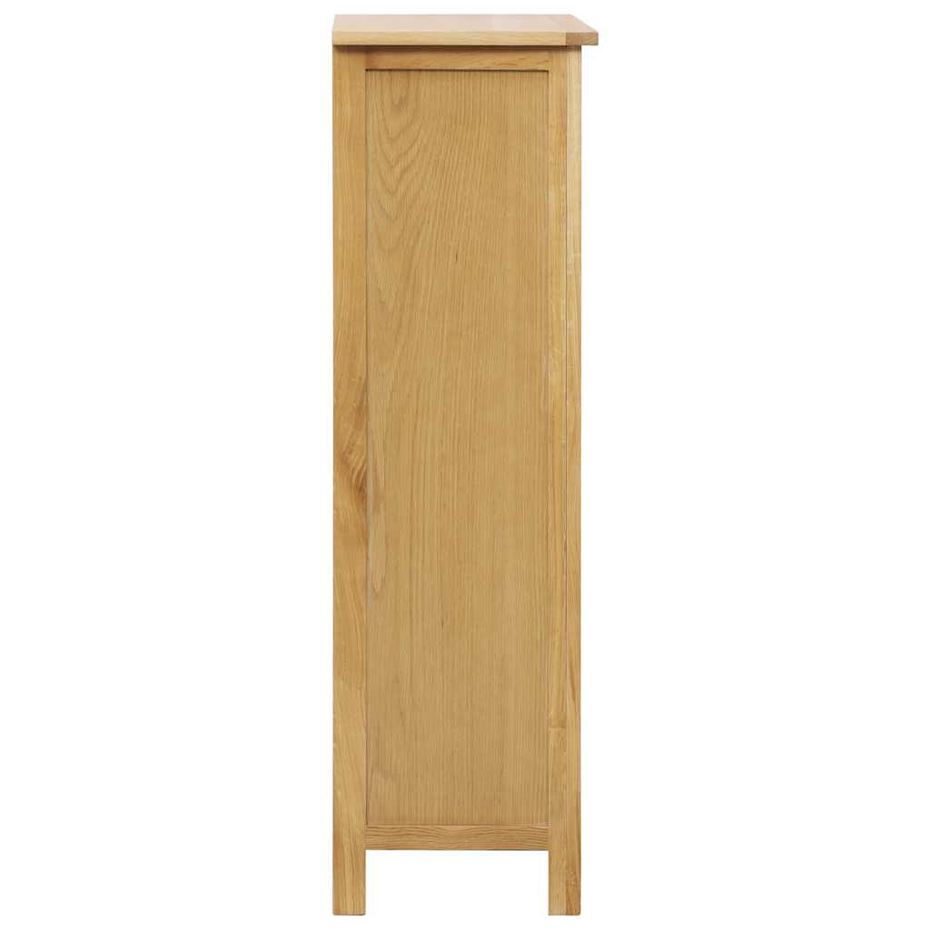 Skoskab 76X37X105 Cm Massivt Egetræ