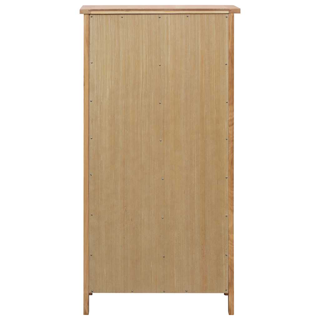 Skoskab 76X37X105 Cm Massivt Egetræ