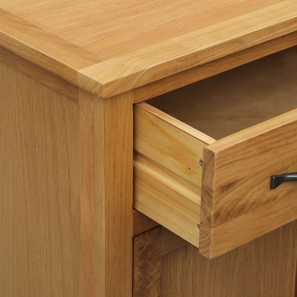 Skoskab 76X37X105 Cm Massivt Egetræ