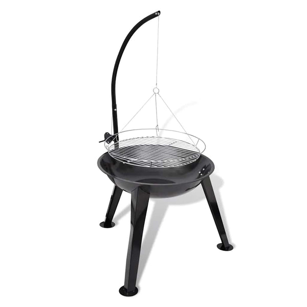 Kulgrill Med Hængende Grillrist Rund