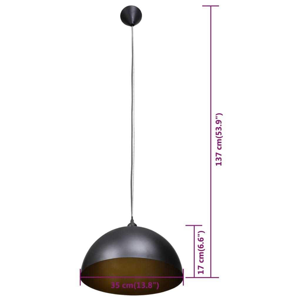 Loftslampe Halvkugle 2 Stk. Højdejusterbar