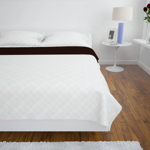 Dobbeltsided Quiltet Sengetæppe Beige/Brun
