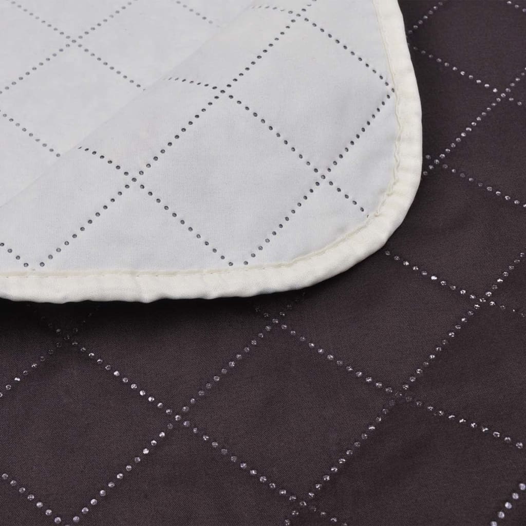 Dobbeltsided Quiltet Sengetæppe Beige/Brun