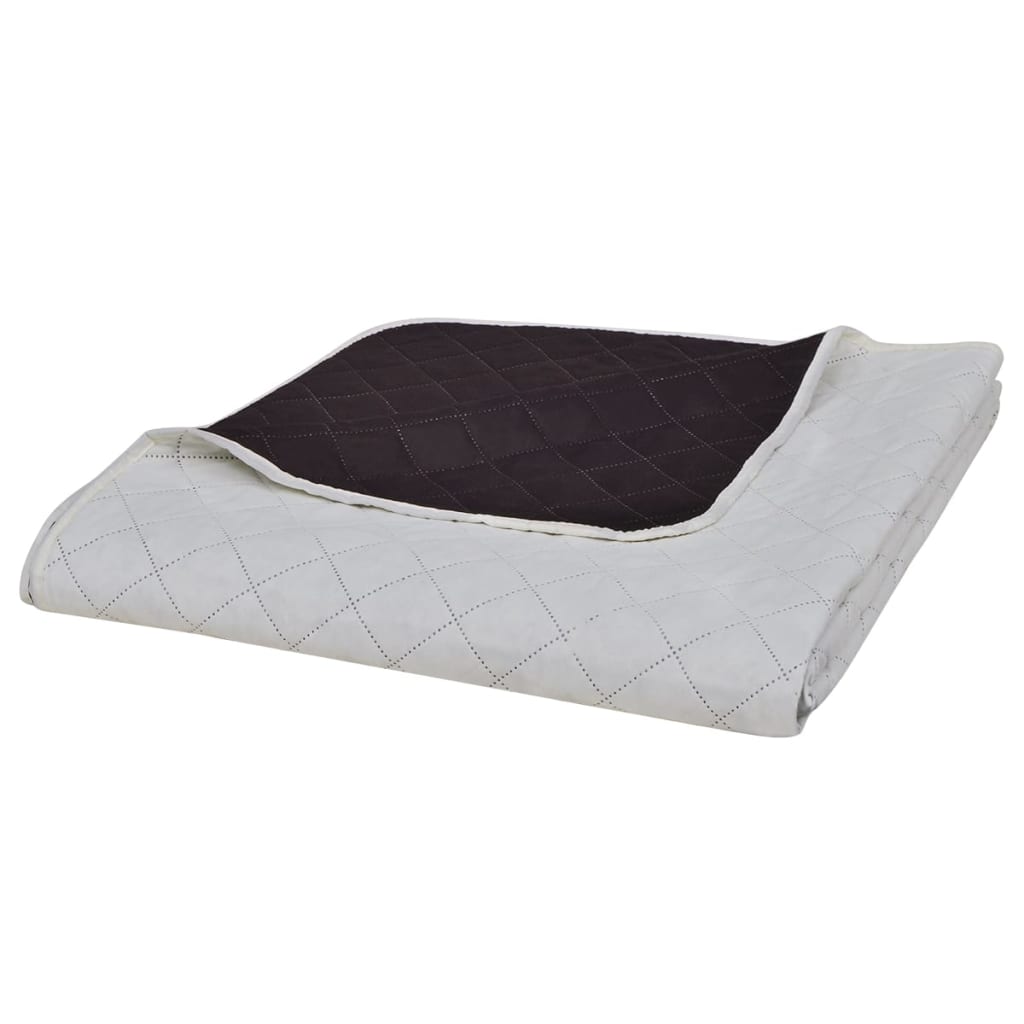 Dobbeltsided Quiltet Sengetæppe Beige/Brun