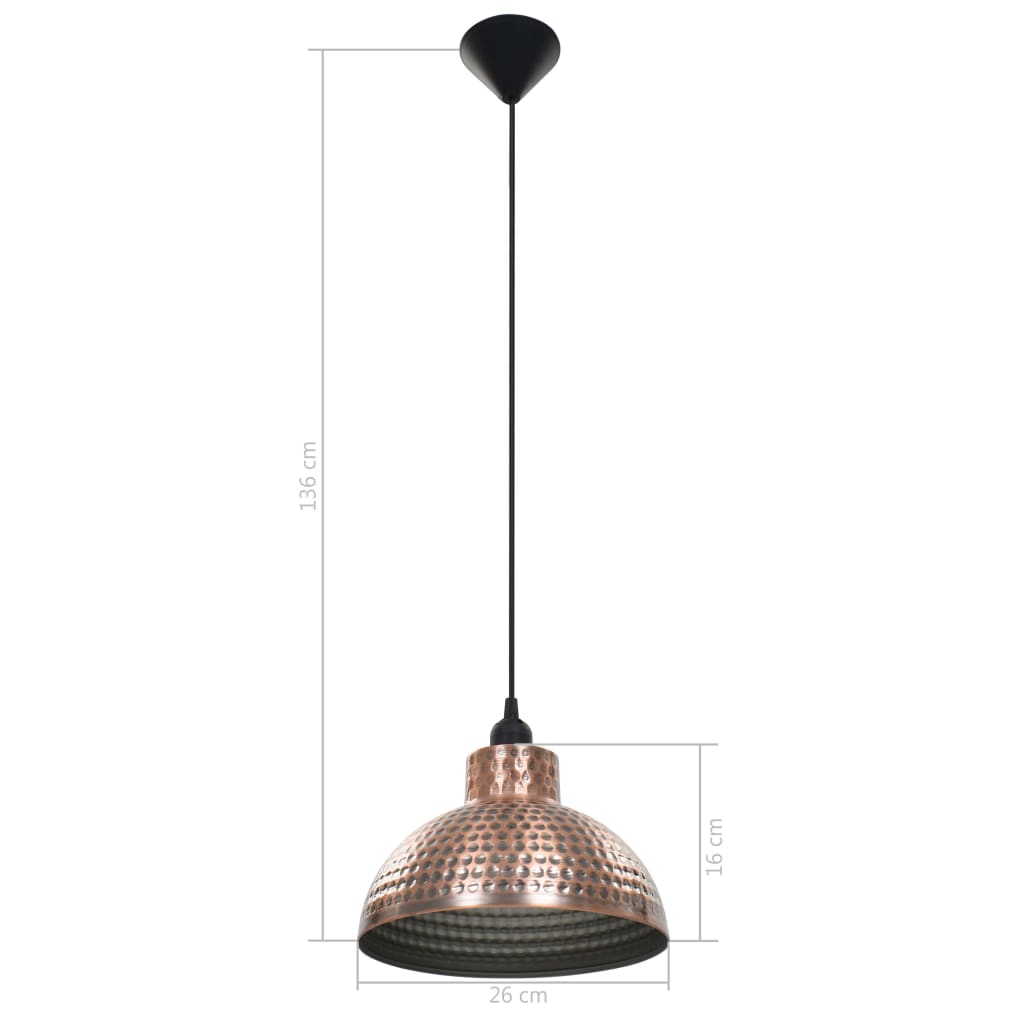 Loftlamper Halvkugle 2 Stk. Kobberfarvet