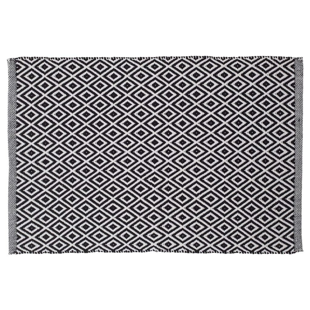 Sealskin Bademåtte Trellis 60X90 Cm Bomuld Sort Og Hvid