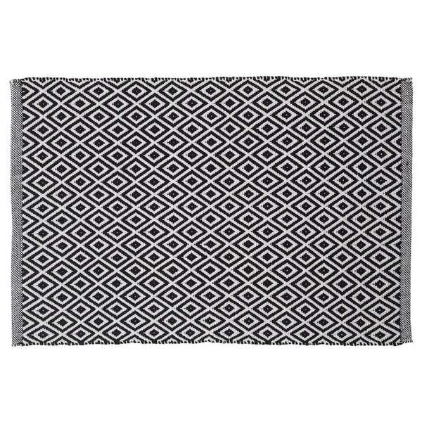Sealskin Bademåtte Trellis 60X90 Cm Bomuld Sort Og Hvid