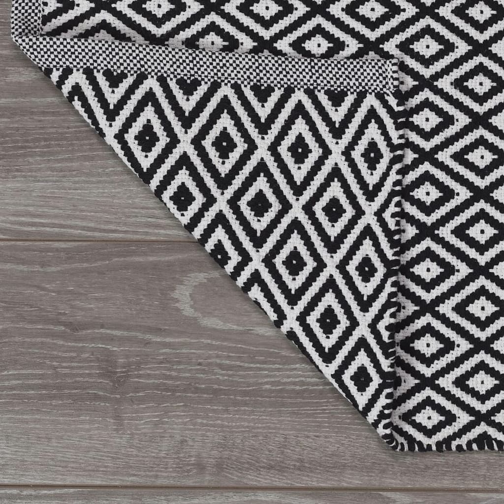 Sealskin Bademåtte Trellis 60X90 Cm Bomuld Sort Og Hvid