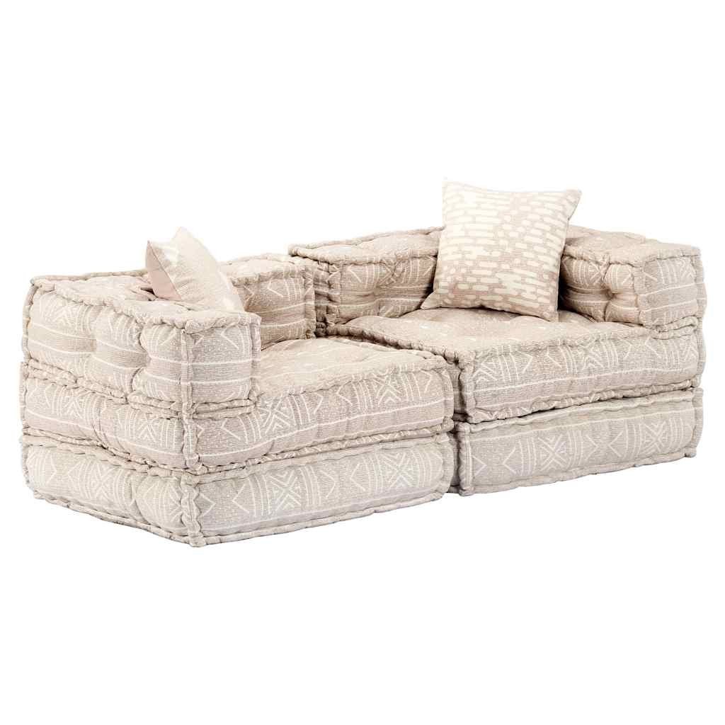 2-Personers Modulpuf Stof Patchwork