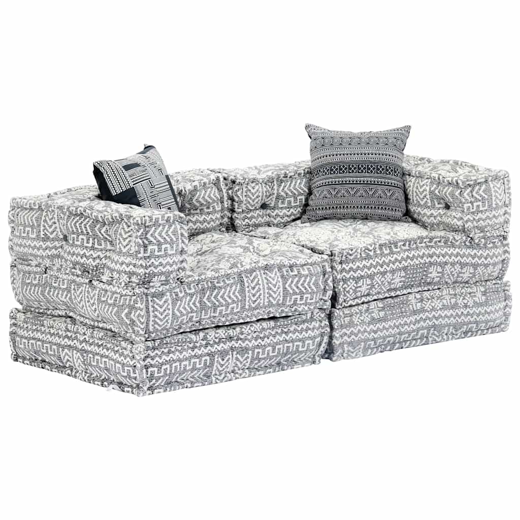 2-Personers Modulpuf Stof Patchwork