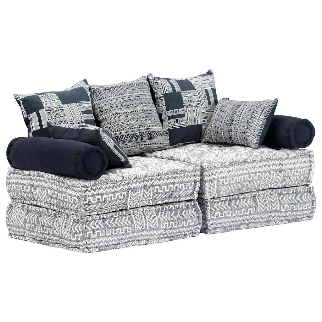 2-Personers Modulpuf Stof Patchwork
