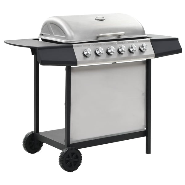 Gasgrill Med 6 Madlavningszoner Rustfrit Stål Sølvfarvet Hvid