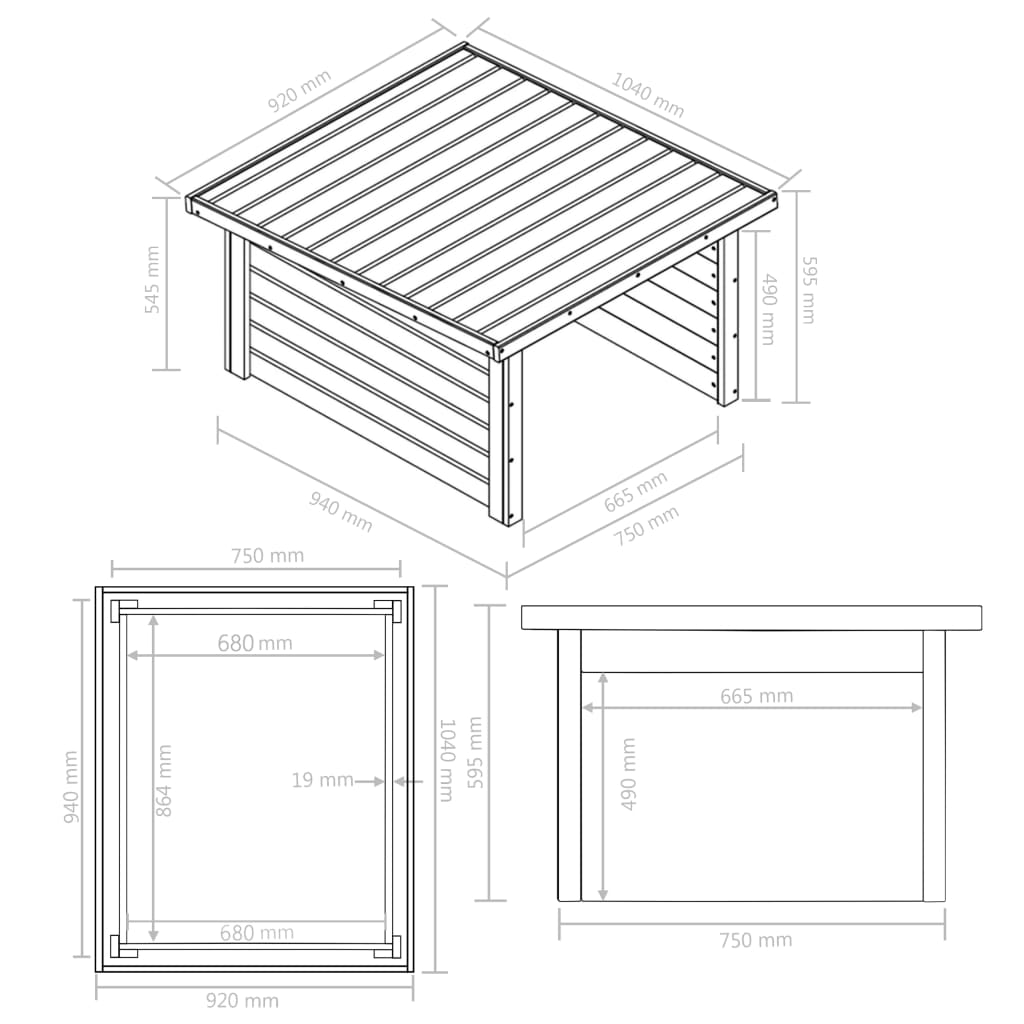 Skur Til Plæneklipper 92X104X59,5 Cm Fyrretræ 19 Mm