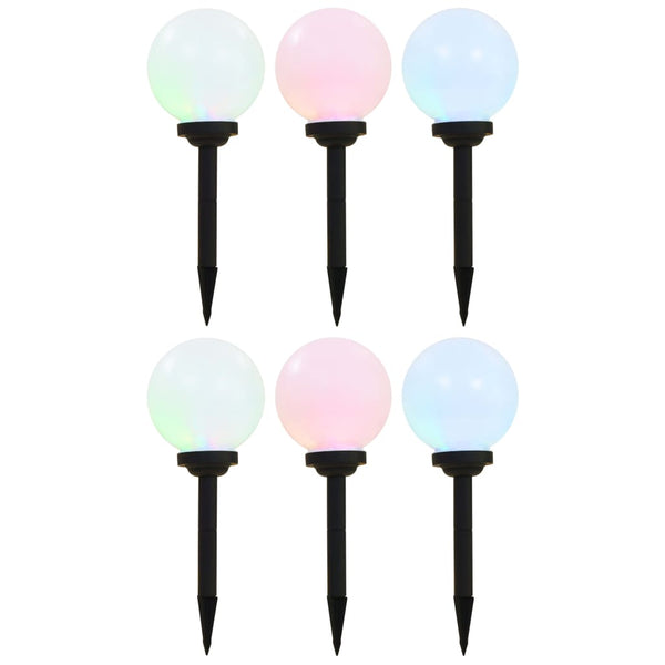 Soldrevne Udendørslamper Led 6 Stk. Rund Rgb