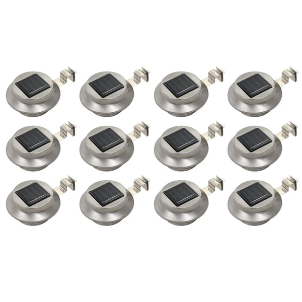 Soldrevne Udendørslamper Led 12 Stk. 12 Cm Rund Hvid