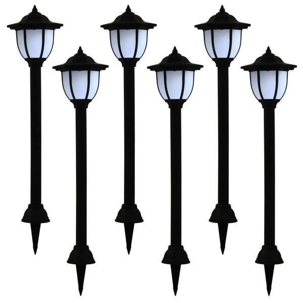 Soldrevne Udendørslamper Led 6 Stk. Sort